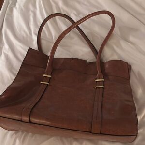 Elegant Brown Leather Tote Bag